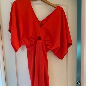 ASOS Red Jumpsuit with open back and cut out